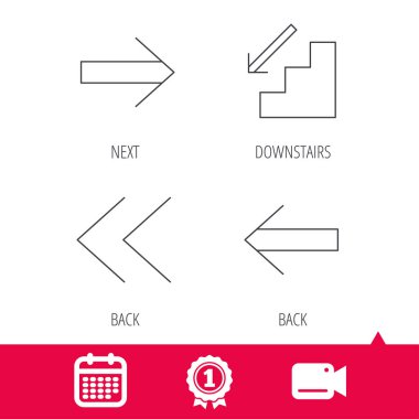 Oklar simgeler. Aşağıda, sonraki lineer işaretler.