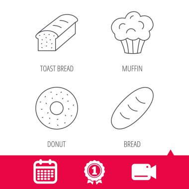 Çörek, çörek ve tost ekmeği simgeleri.