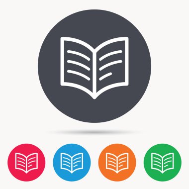 Kitap simgesi. Çalışma edebiyat işareti.