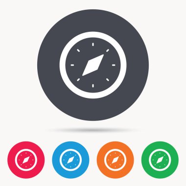 Pusula simgesini. Navigasyon cihazı işareti.