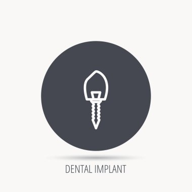 Dental implant simgesi. Ağız protez işareti.