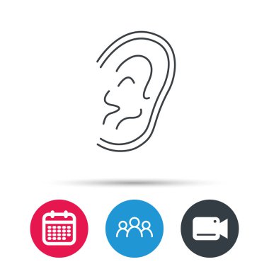 Kulak simgesi. Duymak veya işareti dinle.