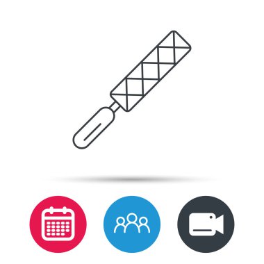 Dosya aracı simgesi. Marangoz ekipman işareti.