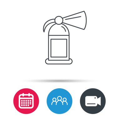 Yangın söndürücü simgesi. Alev koruma işareti.