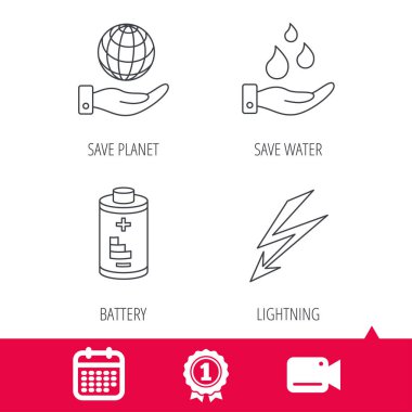 Gezegen, su ve batarya kutsal kişilerin resmi kurtarmak.