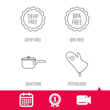 Tencere, potholder ve Bpa ücretsiz simgeler.