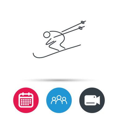 Kayak simgesi. Kayak atlama aşırı spor işareti.