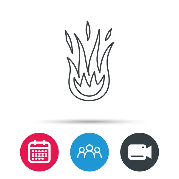 Icono de fuego. Señal de llama caliente . — Vector de stock