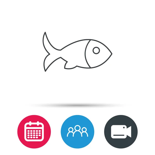 Icône poisson. Panneau de fruits de mer. Symbole alimentaire végétarien . — Image vectorielle