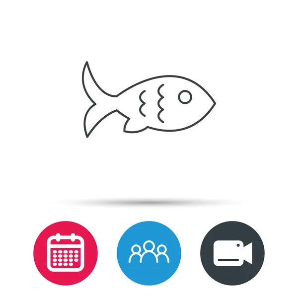 Icône poisson. Panneau de fruits de mer. Symbole alimentaire végétarien . — Image vectorielle