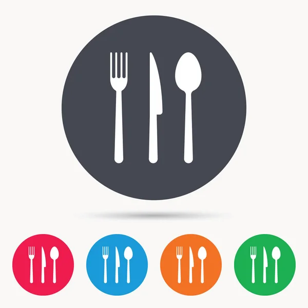 Fork, knife and spoon icons. Cutlery sign. — Stock Vector