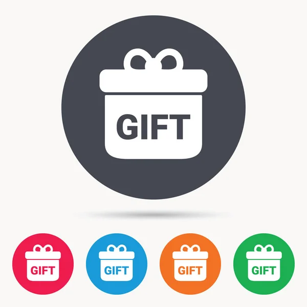 Gift icon. Present box with bow sign. — Stock Vector