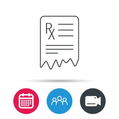 Tıbbi reçete simgesi. Sağlık belge işareti.