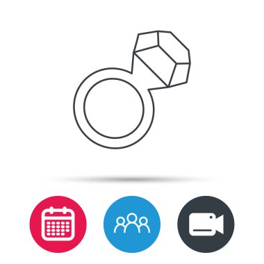 Elmas simgesi ile halka. Mücevherat ve mucevherler işareti.