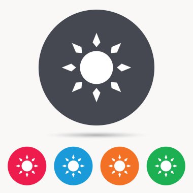 Güneş simgesi. Güneşli hava işareti.