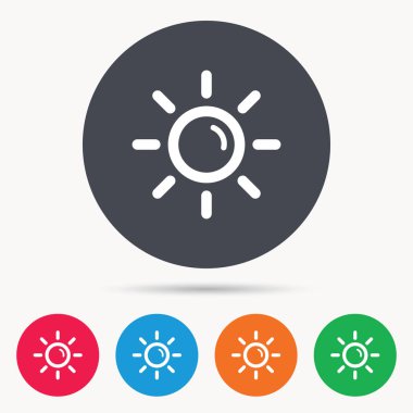 Güneş simgesi. Güneşli hava işareti.