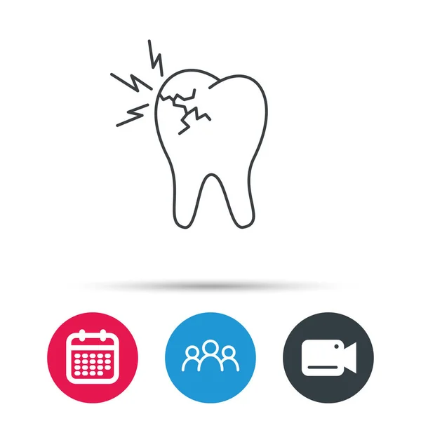 Diş ağrısı simgesi. Diş sağlık işareti. — Stok Vektör