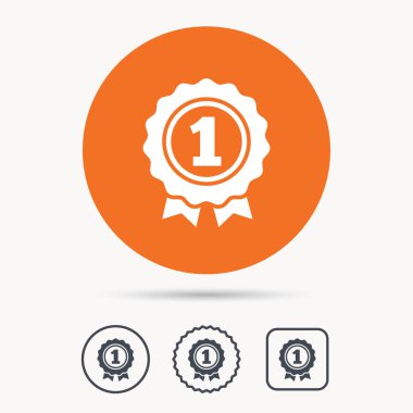 Ödül madalya simgesi. Kazanan amblemi işareti.