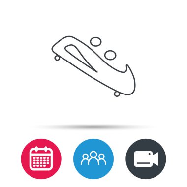 Simge yarış kızağı. İki kişilik kızak işareti.