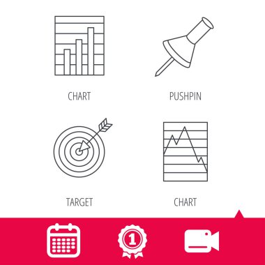 Raptiye, graph grafikleri ve hedef simgeler.