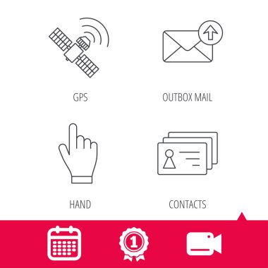 El işaretçisi, kişiler ve gps uydu simgeler.