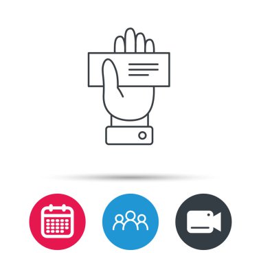 Çek simgesi. İşaret veren.