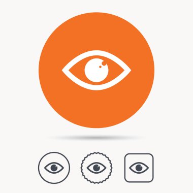 Göz simgesini. Gözün görme işareti.