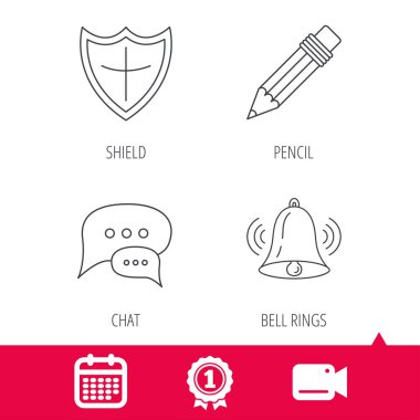 Sohbet, kalem ve Koruma Kalkanı simgeleri.