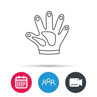 İnşaat eldiven simgesi. Tekstil koruma.