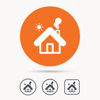 Ev simgesini. Ev bina oturum.