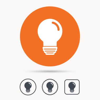 Ampul simgesi. Lamba aydınlatma işareti.