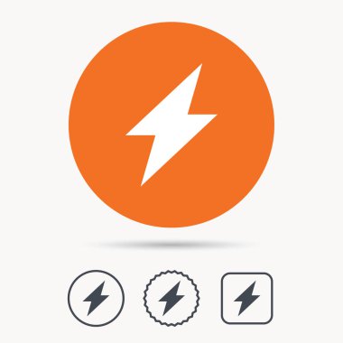 Yıldırım ikonuna. Elektrik enerji güç işareti.