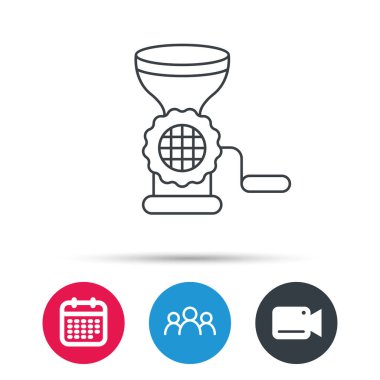 Et kıyma makinesi simgesi. Manuel doğrayıcılardan işareti.