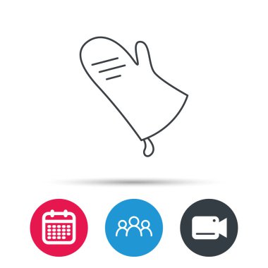 Potholder simgesi. Mutfak koruma eldiven işareti.