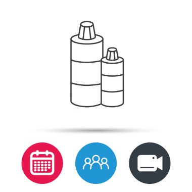 Şampuan şişeleri simgesi. Sıvı sabun işareti.