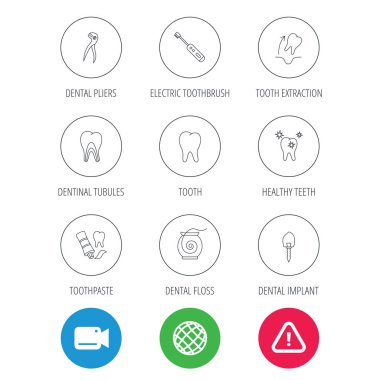 Diş çekimi, elektrikli diş fırçası simgeler.