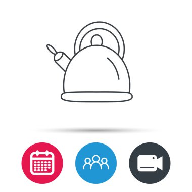 Çaydanlık simgesi. Mutfak su ısıtıcısı işareti.