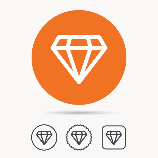 Diamant pictogram. Sieraden Edelsteen teken. — Stockvector