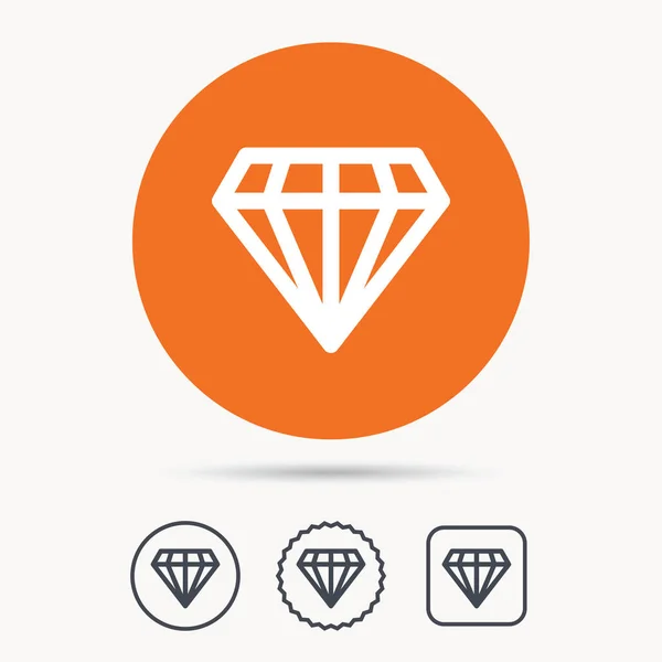 Diamond icon. Jewelry gem sign. — Stock Vector