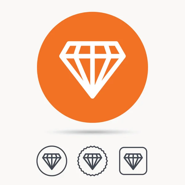 Diamant-Symbol. Schmucksteinschild. — Stockvektor