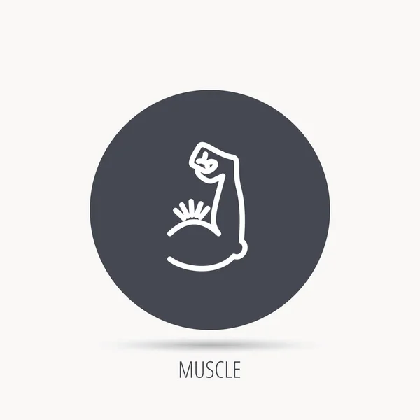 Biceps sval ikona. Kulturista silné paže znamení. — Stockový vektor