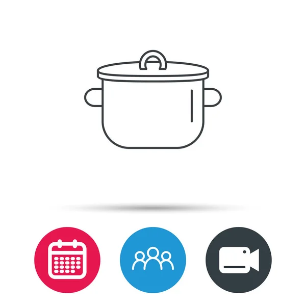 Pan icon. Cooking pot sign. — Stock Vector