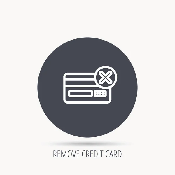 Supprimer l'icône de carte de crédit. Panneau shopping . — Image vectorielle