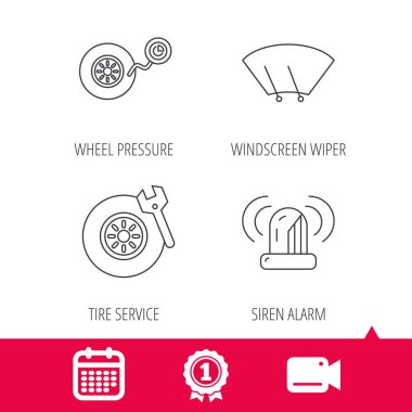 Tekerlek basınç, lastik Servisi ve siren çalar.