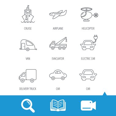 Ulaşım simgeler. Araba, gemi ve kamyon işaretleri.