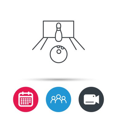 Bowling simgesi. Skittle veya PIN topu işareti ile.