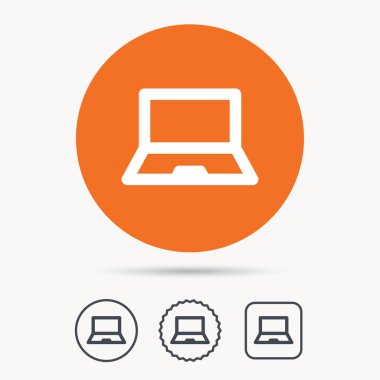 Bilgisayar kutsal kişilerin resmi. Defter ya da laptop pc işareti.