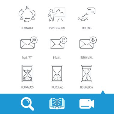 Ekip çalışması, sunum ve sohbet kabarcıklar Toplantı.