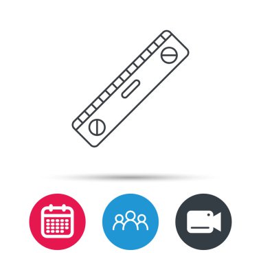 Düzey aracı simgesi. Yatay ölçüm işareti.