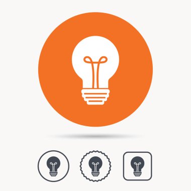 Ampul simgesi. Lamba aydınlatma işareti.